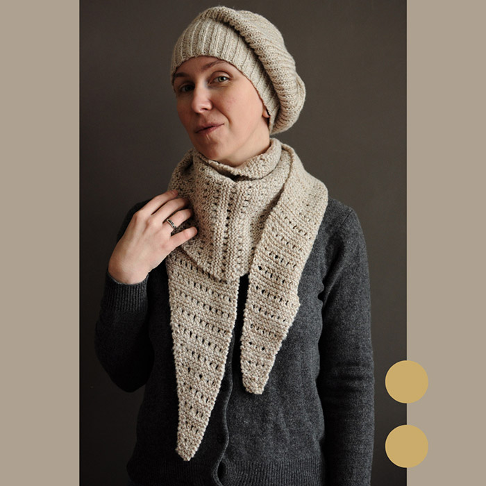 Шалик та берет 'Світлий беж'