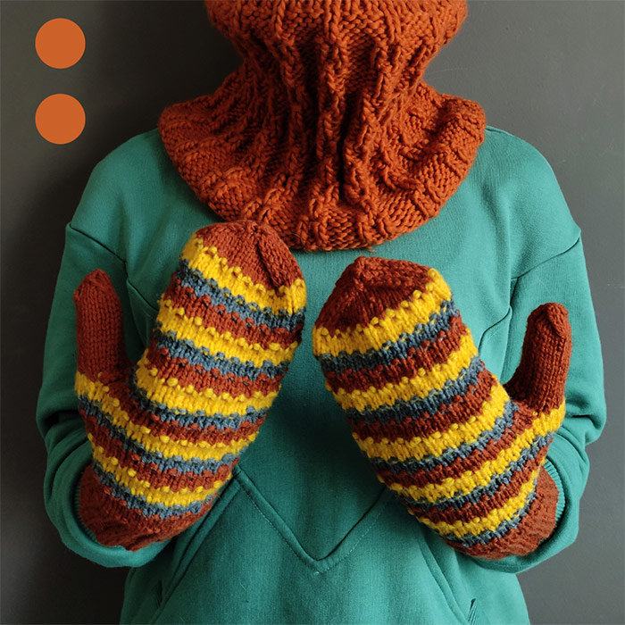 Рукавиці 'Яскраві смужки'